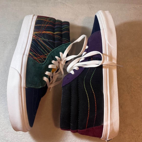 Vans Sk8-Mid Frenzy Dark Rainbow High Tops Skateboard Shoe Size 9 M / 10.5 W - Picture 9 of 13